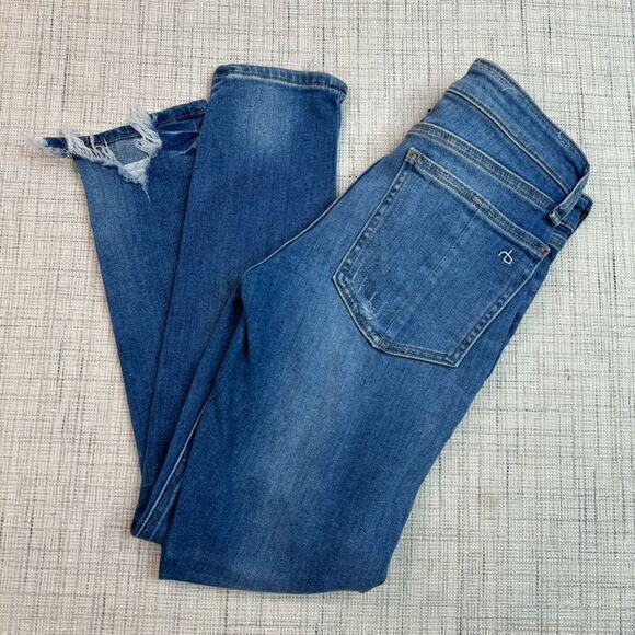 rag & bone Cate Mid-Rise Skinny Slim Fit Mid Indigo Jean Hazy Daze Size 25‎ - Picture 7 of 7